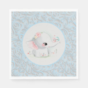 Mooie, witte babyjongen servet