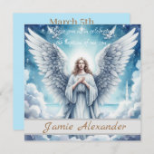 Mooie witte beschermengel kaart (Voorkant / Achterkant)