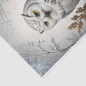 Mooie witte besneeuwde uil winter thema tissuepapier (Detail)