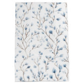 Mooie witte blauwe bloemige bruidsmeisjesfeest medium cadeauzakje (Achterkant)