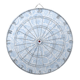 Mooie witte blauwe paisley motief dartbord
