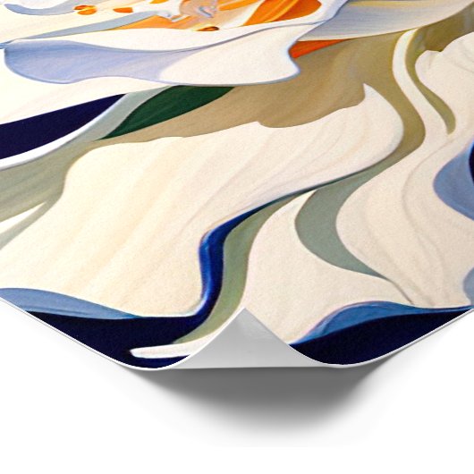 Mooie witte bloem poster (Hoek)