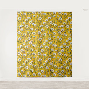 Mooie witte bloemen wandkleed