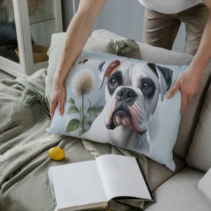 Mooie witte Boxerhond in de natuur Accent Kussen