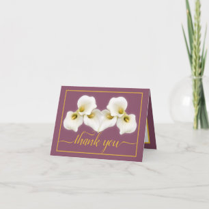 Mooie witte Calla lelies bloemenchic bedankt Kaart