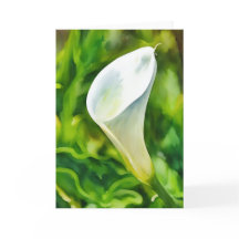 Mooie witte Calla Lily Garden Art Note Kaart