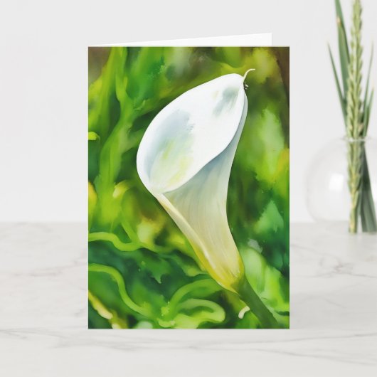 Mooie witte Calla Lily Garden Art Note Kaart (Voorkant)