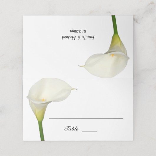 Mooie witte Calla Lily gevouwen bruiloft (Buitenkant ongevouwen)