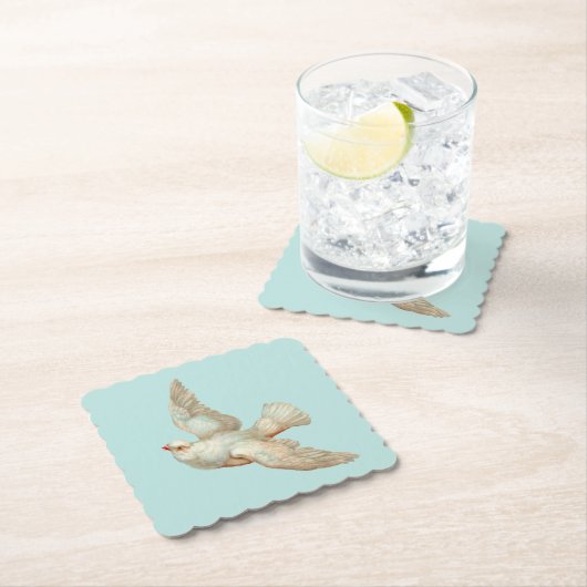 mooie witte duif kartonnen onderzetters (Insitu)