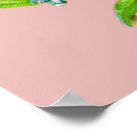 mooie witte duif met kraag in zijn mond poster (Hoek)