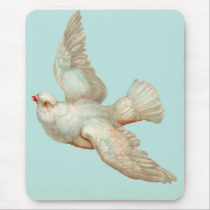 mooie witte duif muismat