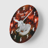 Mooie Witte Eenhoorn Ronde Klok (Hoek)