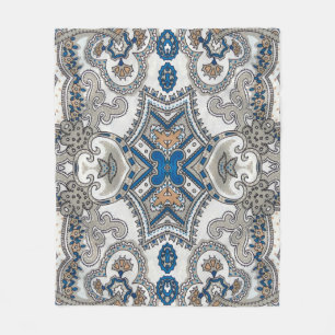 Mooie witte en blauwe arabeske, islamitische patte fleece deken