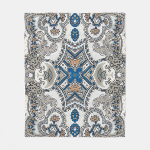 Mooie witte en blauwe arabeske, islamitische patte fleece deken