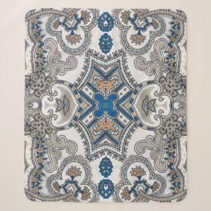 Mooie witte en blauwe arabeske, islamitische patte sherpa deken