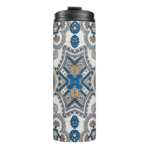 Mooie witte en blauwe arabeske, islamitische patte thermosbeker