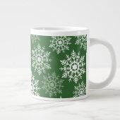 Mooie witte en groene winter sneeuw sterren extra grote beker (Rechts)
