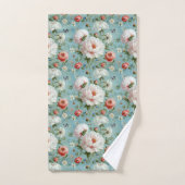 Mooie witte en rode pioenen bad handdoek (Handdoek)