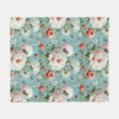 Mooie witte en rode pioenen fleece deken (Voorkant (Horizontaal))