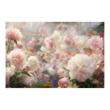 Mooie witte en roze pioenrozen waterverfschilderij