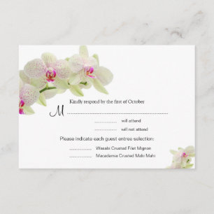 Mooie witte en warme roze orchideeën RSVP-kaarten RSVP Kaartje