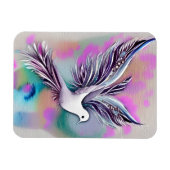 Mooie Witte Etherale Waterverf Dove Magneet (Horizontaal)