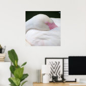 Mooie witte flamingo poster (Thuiskantoor)