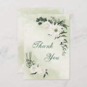 mooie witte florale groenery bedankkaart (Voorkant / Achterkant)