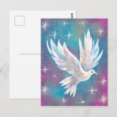 Mooie witte Glitter Peace Dove Briefkaart (Voorkant / Achterkant)