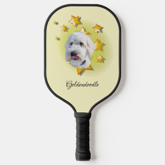 Mooie witte gouddoedel is een ster pickleball paddle (Voorkant)