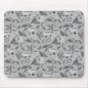 Mooie witte grijze bloemen achtergrond muismat
