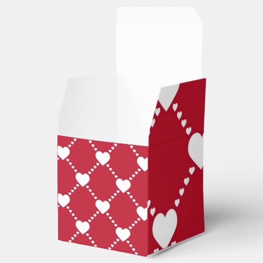 Mooie witte harten bedankdoosjes (Geopend)