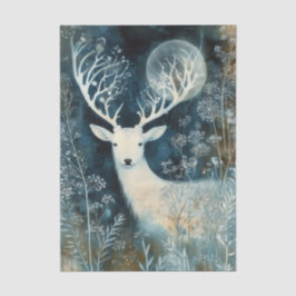 Mooie Witte Hert Cyanotype Afdrukken Tissuepapier