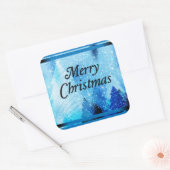 Mooie witte kerst vierkante sticker (Envelop)