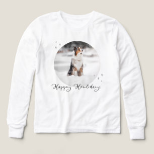 Mooie witte kids lange mouwen T-shirt met aangepas