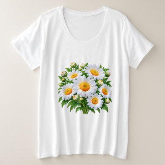 Mooie Witte Madeliefjes Bloemen Boeket Dames T- Grote Maat T-shirt