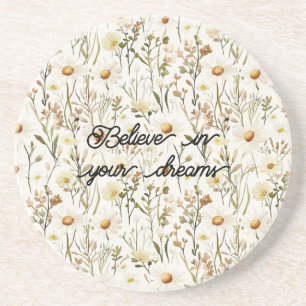 Mooie Witte Madeliefjes Bloemen Verjaardag Zandsteen Onderzetter