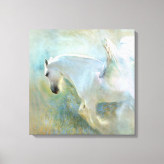 MOOIE WITTE PAARD ENGEL. POËTISCHE ENGEL PAARD CANVAS AFDRUK
