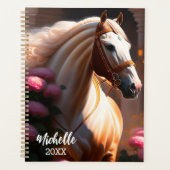Mooie witte paarden planner (Voorkant)