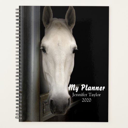 Mooie witte paarden planner (Voorkant)