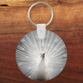 Mooie witte pauw sleutelhanger (Voorkant)