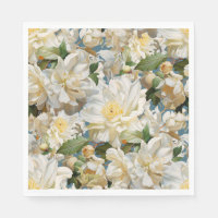 Mooie witte pioen en magnolia patroon