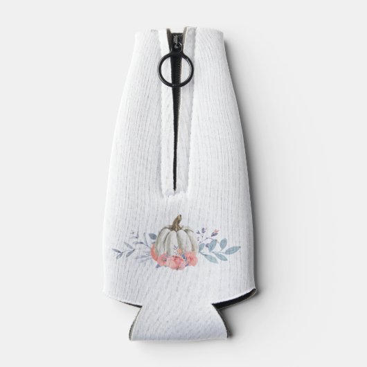 Mooie Witte Pompoen Roze Bloemen Rozen Botanisch Flesjeskoeler (Achterkant)