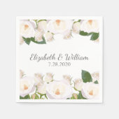 Mooie witte rozenlegant Romantisch huwelijk Servet (Voorkant)