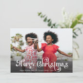 mooie witte script foto kerstkaart (Staand voorkant)