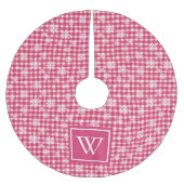 Mooie Witte Sneeuwvlokken Roze Buffalo Schotlandse Kerstboom Rok (Voorkant)