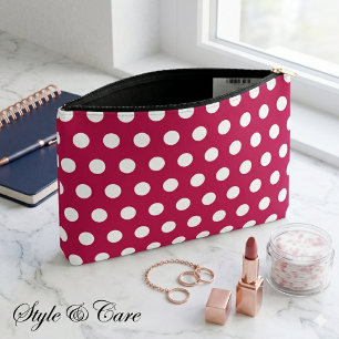 Mooie Witte Stip Rode Roos Rits Accessoire Etui