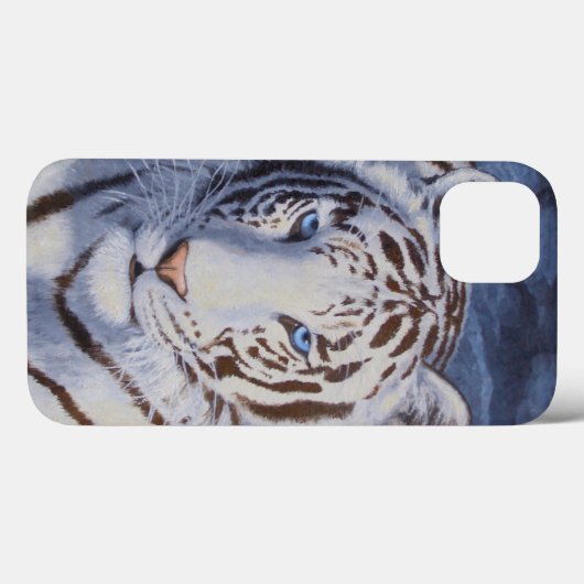 Mooie witte tijger met kristalblauwe ogen Case-Mate iPhone case (Achterkant (horizontaal))
