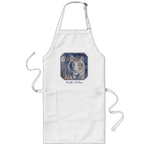 Mooie witte tijger met kristalblauwe ogen lang schort