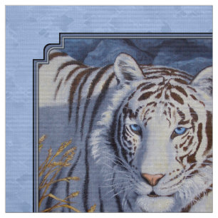 Mooie witte tijger met kristalblauwe ogen stof